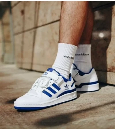 Adidas 84 Low White Blue Men Shoes (FT704) - Image 2