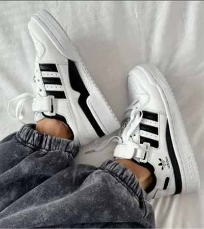 Adidas Forum Low White Black Shoes For Men (HS82)