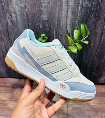 Adidas Originals Cream Grey Casual Low Sneakers For Men (LAZ451)