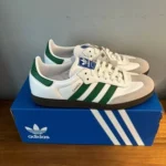 Adidas Samba White Green Shoes For Men (BOT505) - Image 4