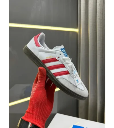 Adidas Samba White Red Shoes For Men (LAB336) - Image 2