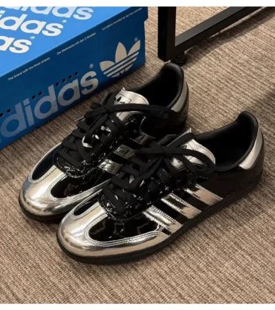 Adidas Samba X Atmos Tuxede Silver Black Shoes For Men (LAB143)