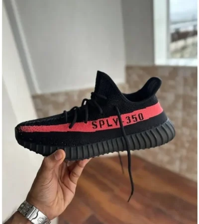 Adidas Yeezy 350 V2 Core Black Red Men Shoes (FT557)