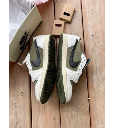 Air Jordan Retro 1 Low Medium Olive Shoes For Men (SF35) - Image 2