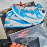 Air Jordan Retro 1 Off White University Blue Shoes For Men (SF78) - Image 2