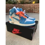 Air Jordan Retro 1 Off White University Blue Shoes For Men (SF78)