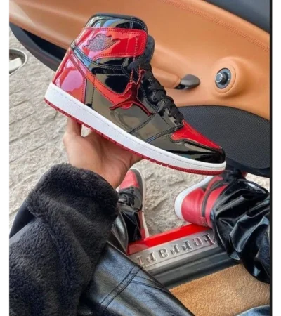 Air Jordan Retro 1 Patent Bred with Keychain Shoes For Men (SF94)