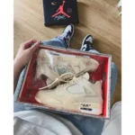 Air Jordan Retro 4 Off White Sail Shoes For Men (BSF91) - Image 5
