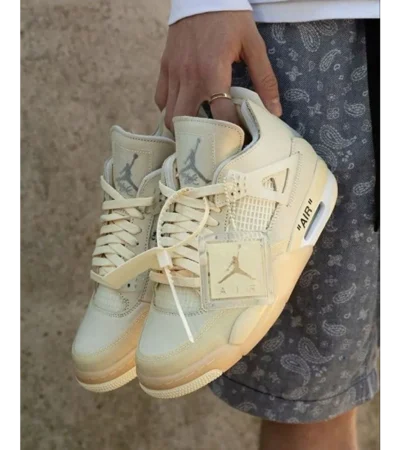 Air Jordan Retro 4 Off-White Sail Shoes For Men (SF26) - Image 2