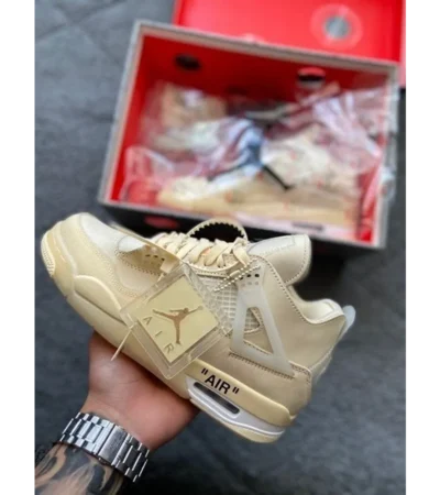 Air Jordan Retro 4 Off-White Sail Shoes For Men (SF26)