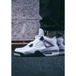 Air Jordan Retro 4 White Cement Shoes For Men (BOT528) - Image 2