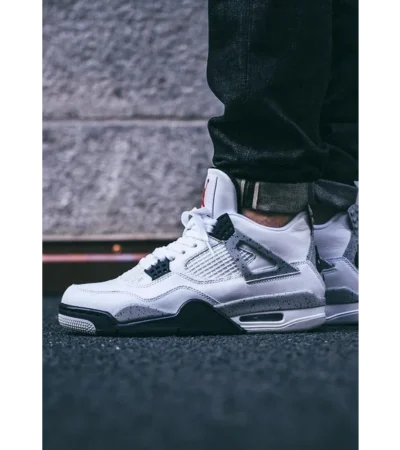 Air Jordan Retro 4 White Cement Shoes For Men (BOT528) - Image 2