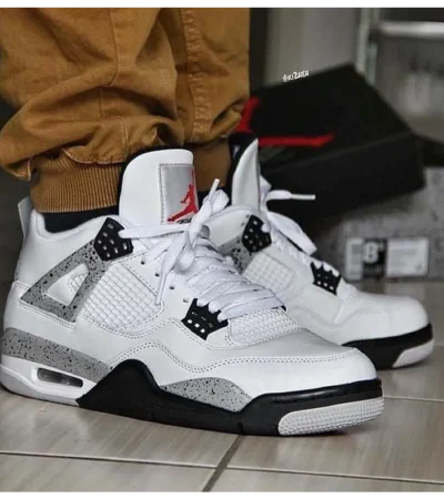 Air Jordan Retro 4 White Cement Shoes For Men (BOT528)