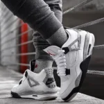Air Jordan Retro 4 White Cement Shoes For Men (BOT528) - Image 6