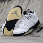 Air Jordan Retro 5 Reverse Silver Shoes For Men (SZ56) - Image 3