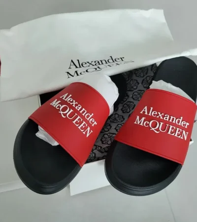 Alexander Mcqueen Slide Pool Black Red For Men (LAB832) - Image 2