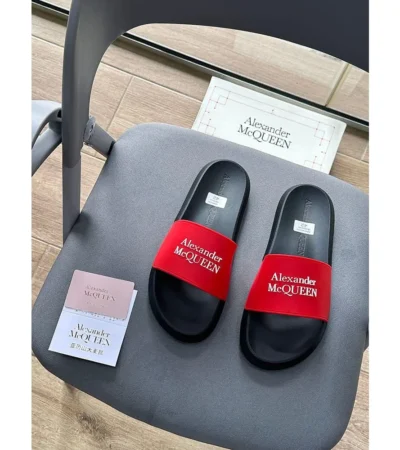 Alexander Mcqueen Slide Pool Black Red For Men (LAB832)