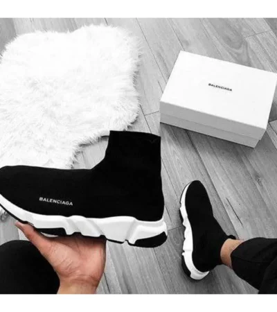 Balenciaga Speed Trainer Black White Shoes For Men (SZ95)