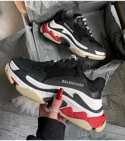 Balenciaga Tripe S Black White Red Shoes For Men (LAB140)