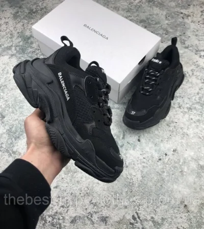 Balenciaga Triple S Black Shoes For Men (SL108) - Image 2
