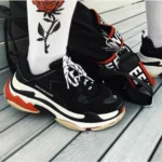 Balenciaga Triple S Black White Red Shoes For Men (SZ09) - Image 2