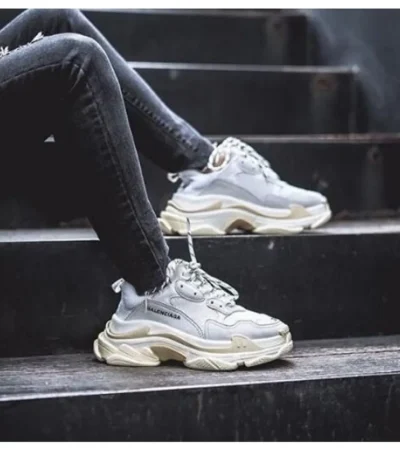 Balenciaga Triples Cream Shoes For Men (SW1201) - Image 2