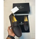 Balmain Leather Luxury Loafer Brown Shoes For Men (HS114) - Image 2
