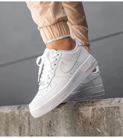 Classic Nike Air Force 1 White Pure Leather Shoes For Men (SW6215) - Image 2