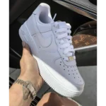 Classic Nike Air Force 1 White Pure Leather Shoes For Men (SW6215) - Image 3