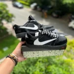 Classic Travis Scott X Jordan 1 Black White Phantom Shoes For Men (SW6211) - Image 2