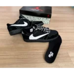 Classic Travis Scott X Jordan 1 Black White Phantom Shoes For Men (SW6211) - Image 3
