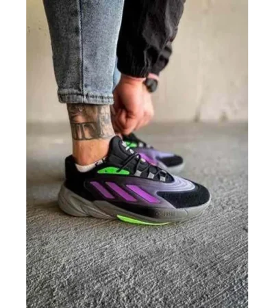 Classy Adidas Ozelia Joker Core Black Screaming Green Grey Shoes For Men (SHI209)