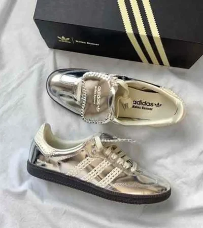 Classy Adidas Samba X Wales Bonner Silver Shoes For Men (SHI166) - Image 2