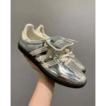 Classy Adidas Samba X Wales Bonner Silver Shoes For Men (SHI166) - Image 3