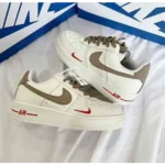 Classy Air Force 1 Mini Red Swoosh Milk Coffe Shoes For Men (SHI186) - Image 2