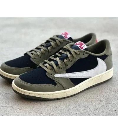 Classy Air Jordan Retro 1 Travis Scott Black Olive Shoes For Men (TS950)