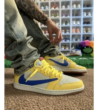 Classy Air Jordan Retro 1 Travis Scott Canary Shoes For Men (SHUB259)