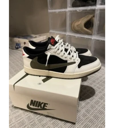 Classy Air Jordan Retro 1 Travis Scott Olive Shoes For Men (SHUB269)