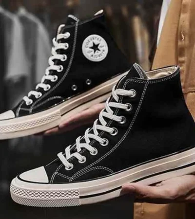 Classy Convers Chuck Taylor 70s High Black Shoes For Men (SHI199) - Image 2