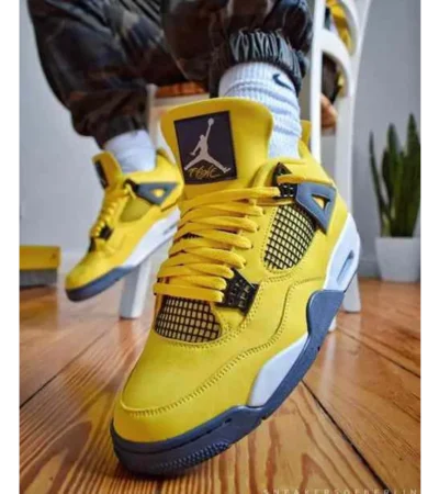 Classy Jordan Retro 4 Lightning Tour Yellow Shoes For Men (SHI240) - Image 2