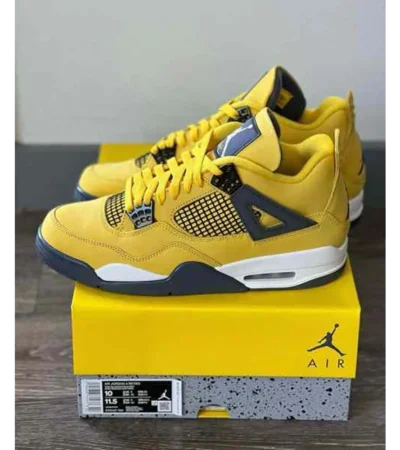 Classy Jordan Retro 4 Lightning Tour Yellow Shoes For Men (SHI240)