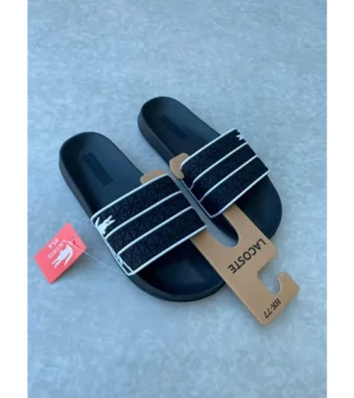 Classy Lacoste Frasier Black Slides For Men (SFS1288)