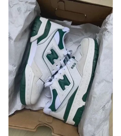 Classy New Balance 550 White Green Shoes For Men (SHUB286) - Image 2