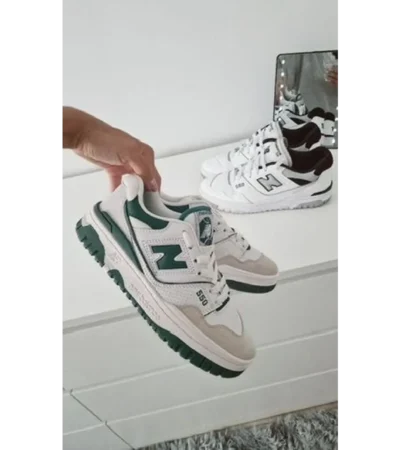 Classy New Balance 550 White Green Shoes For Men (SHUB286)