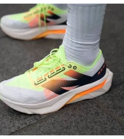 Classy New Balance Fuelcell Rebel V4 White Neon Shoes For Men (SHUB283) - Image 2