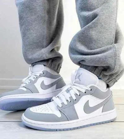 Classy Nike Air Jordan Retro 1 Low Wolf Grey Shoes For Men (SHI167) - Image 2
