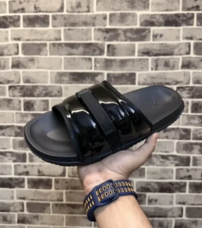 Classy Nike Air Jordan Super Play Triple Black Slides For Men (BH1022) - Image 2