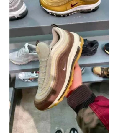 Classy Nike Air Max 97 Muslin Pink Foam Crepe Brown Shoes For Men (SHI163)