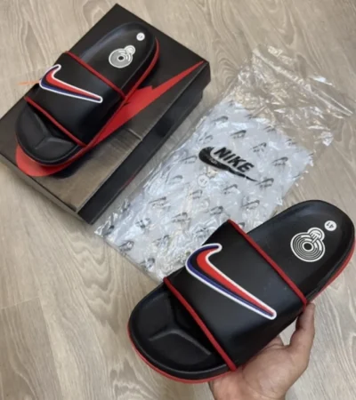 Classy Nike Air Max Cirro Black Red Multi Flip Flops For Men (BH1023)