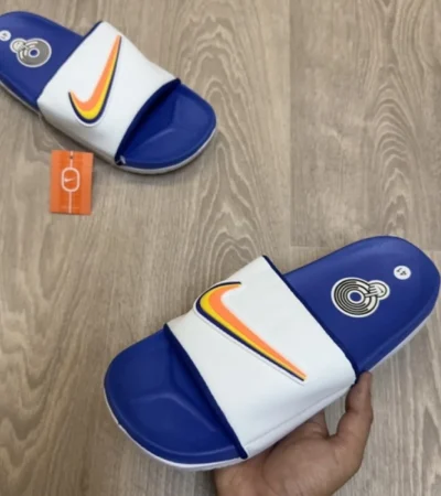 Classy Nike Air Max Cirro White Blue Slides For Men (BH1017) - Image 2